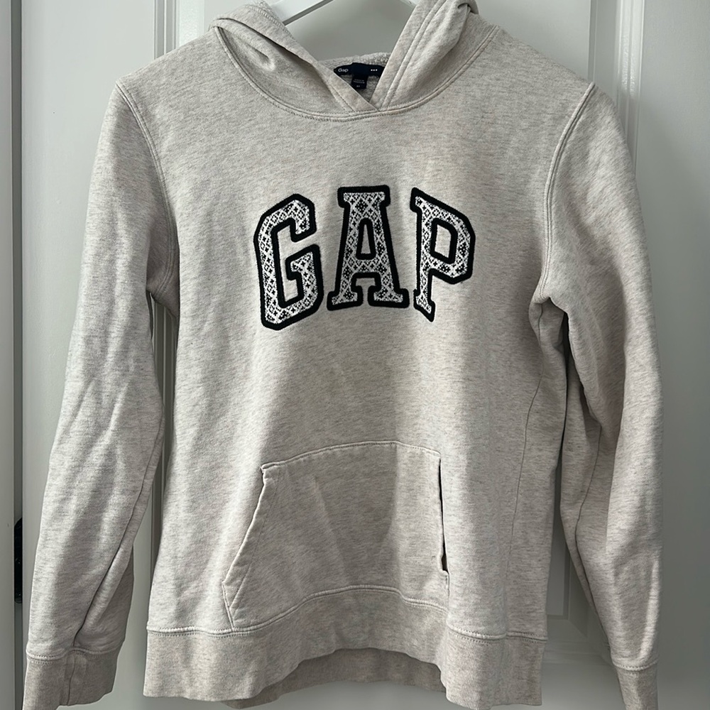 Gap Logo Beige Hooded Sweatshirt